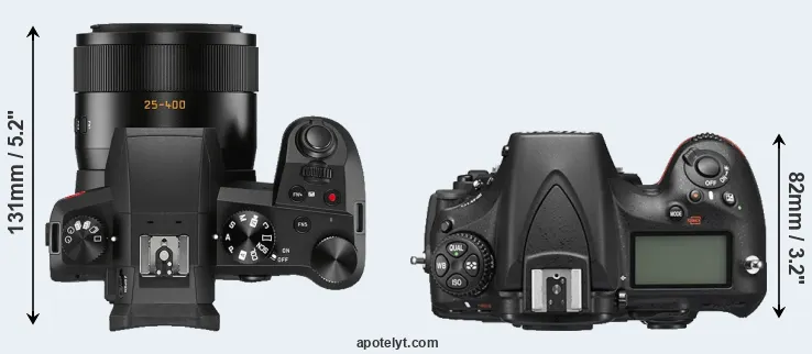 Compare V-LUX 5 versus D810 top