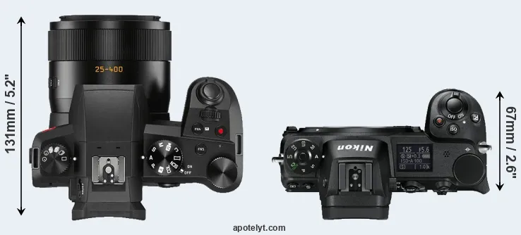 Compare V-LUX 5 versus Z6 top