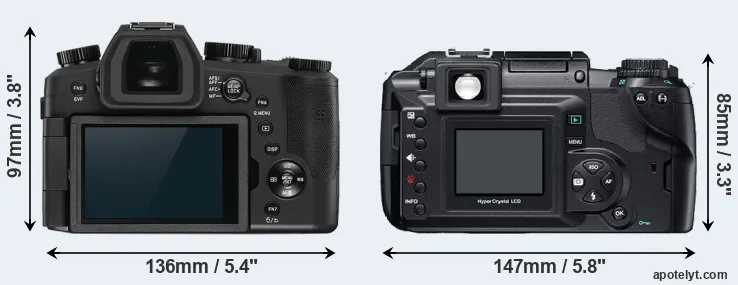 Comparison V-LUX 5 or E-300 rear