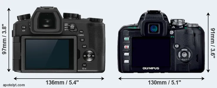 Comparison V-LUX 5 or E-400 rear