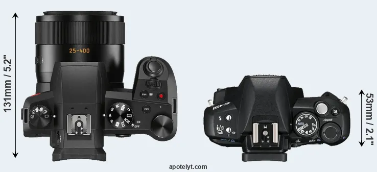 Compare V-LUX 5 versus E-450 top