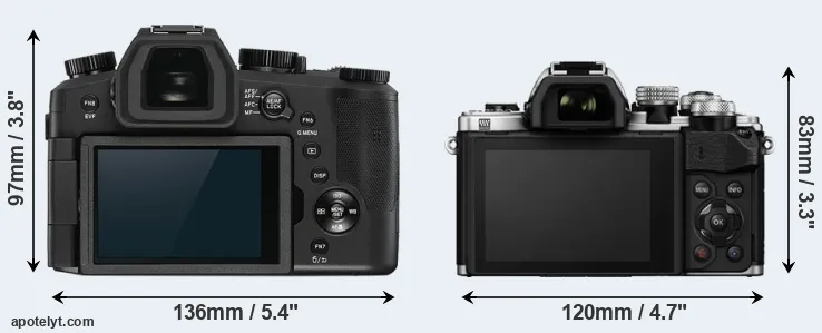 Comparison V-LUX 5 or E-M10 II rear