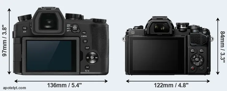 Comparison V-LUX 5 or E-M10 III rear