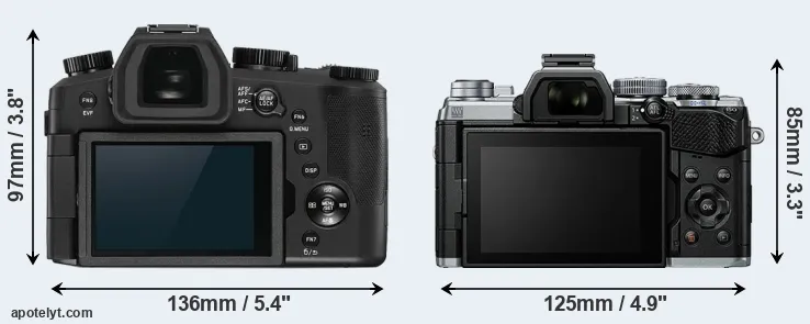 Comparison V-LUX 5 or E-M5 III rear