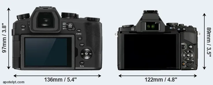 Comparison V-LUX 5 or E-M5 rear