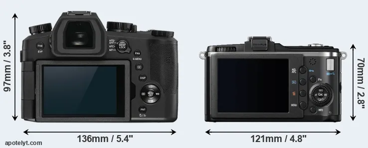 Comparison V-LUX 5 or E-P2 rear