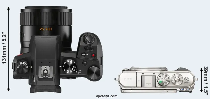 Compare V-LUX 5 versus E-PL9 top