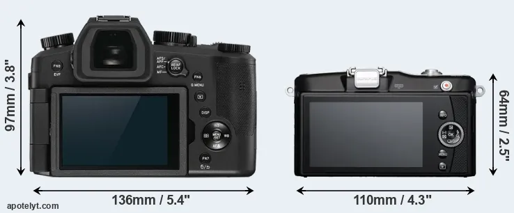 Comparison V-LUX 5 or E-PM1 rear
