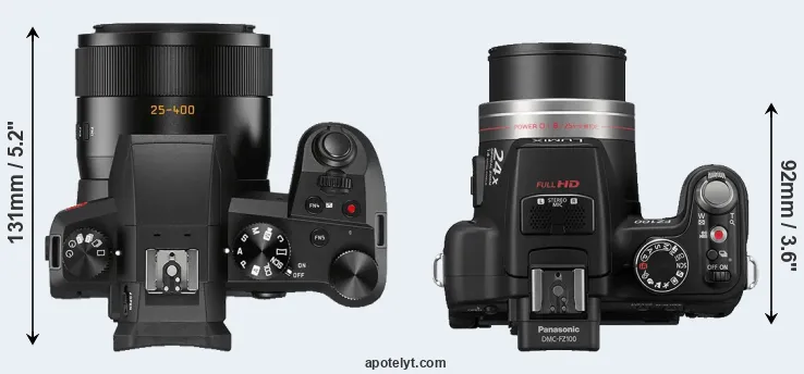 Compare V-LUX 5 versus FZ100 top