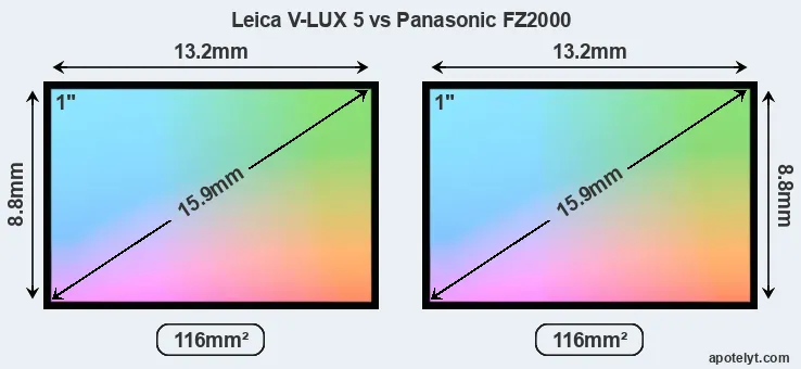 Leica V-LUX 5 and Panasonic FZ2000 sensor measures