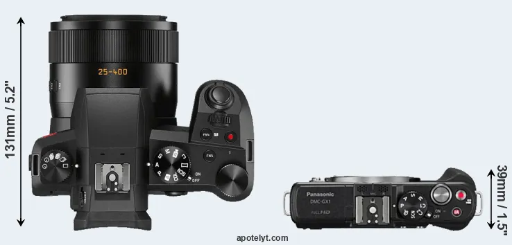 Compare V-LUX 5 versus GX1 top