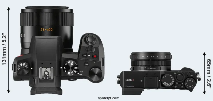 Compare V-LUX 5 versus LX100 II top