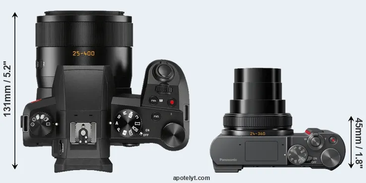 Compare V-LUX 5 versus TZ200 top