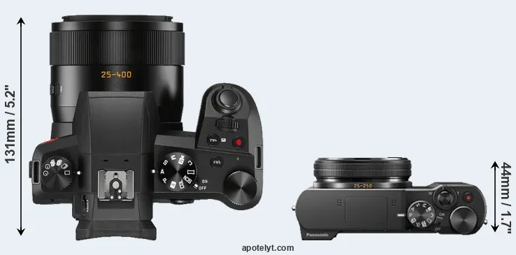 Compare V-LUX 5 versus ZS100 top
