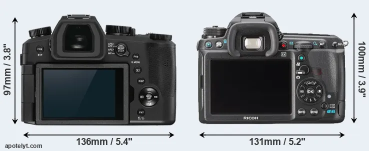 Comparison V-LUX 5 or K-3 rear