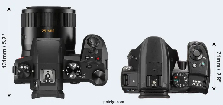 Compare V-LUX 5 versus K-30 top