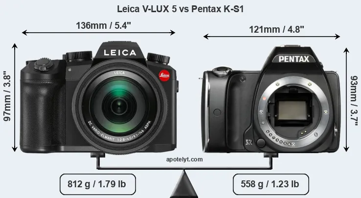 Size Leica V-LUX 5 vs Pentax K-S1