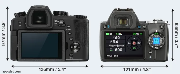Comparison V-LUX 5 or K-S1 rear