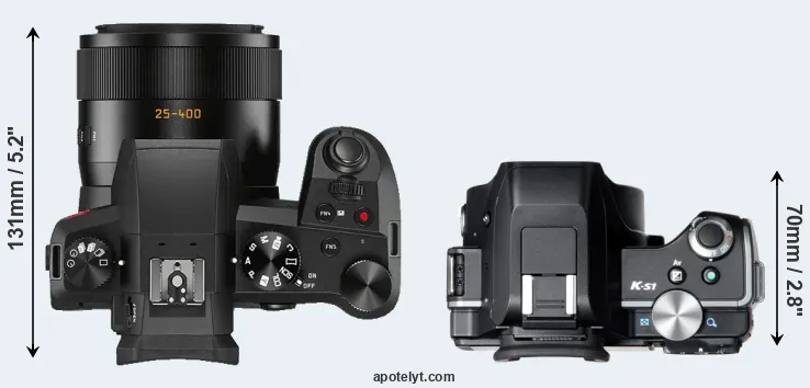 Compare V-LUX 5 versus K-S1 top