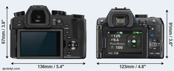 Comparison V-LUX 5 or K-S2 rear