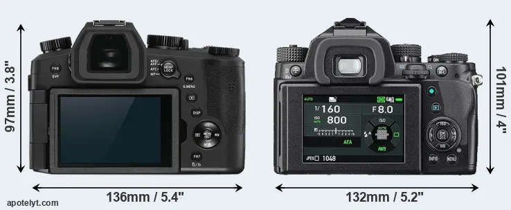 Comparison V-LUX 5 or KP rear