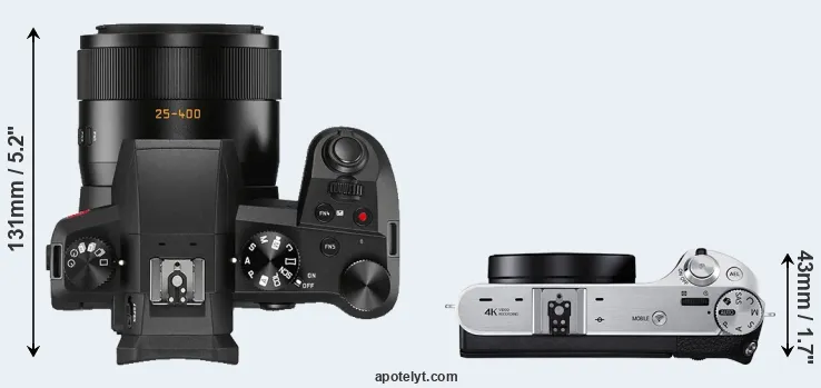 Compare V-LUX 5 versus NX500 top