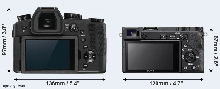 Comparison V-LUX 5 or A6500 rear