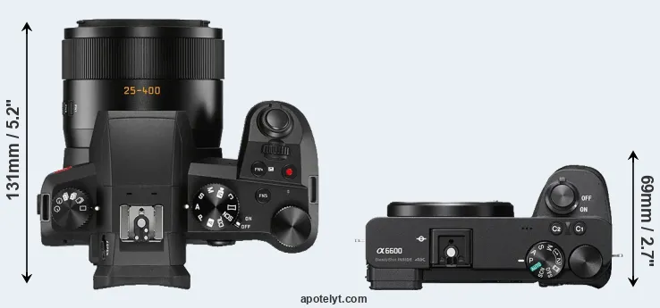 Compare V-LUX 5 versus A6600 top