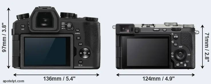 Comparison V-LUX 5 or A7C II rear
