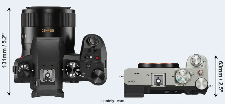 Compare V-LUX 5 versus A7C II top