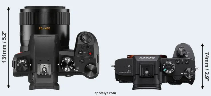 Compare V-LUX 5 versus A7R III top