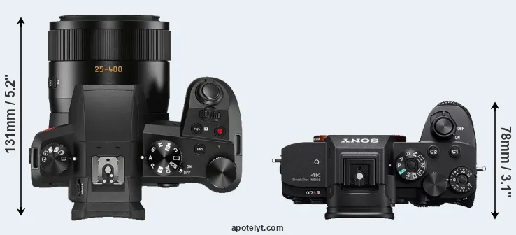 Compare V-LUX 5 versus A7R IV top