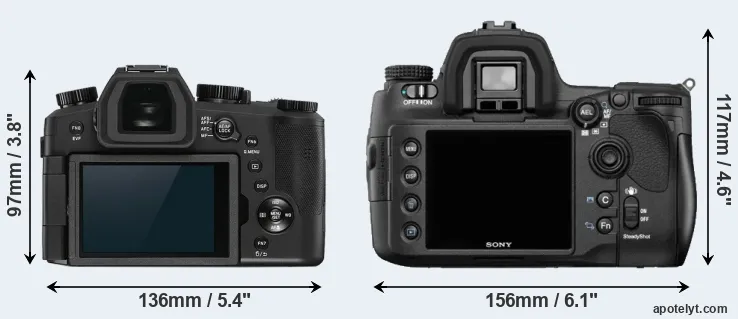 Comparison V-LUX 5 or A850 rear