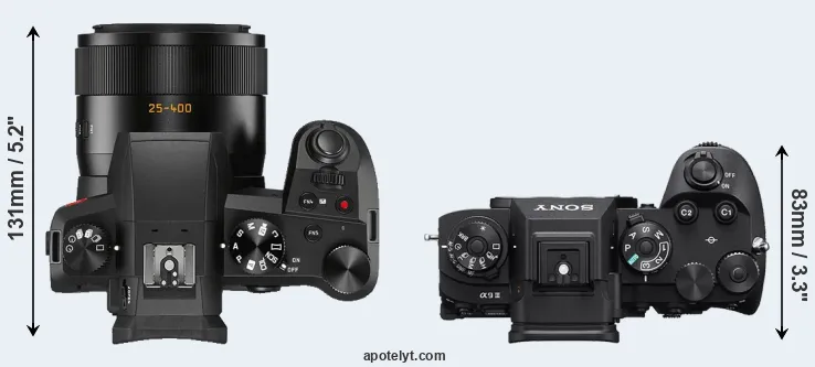 Compare V-LUX 5 versus A9 III top