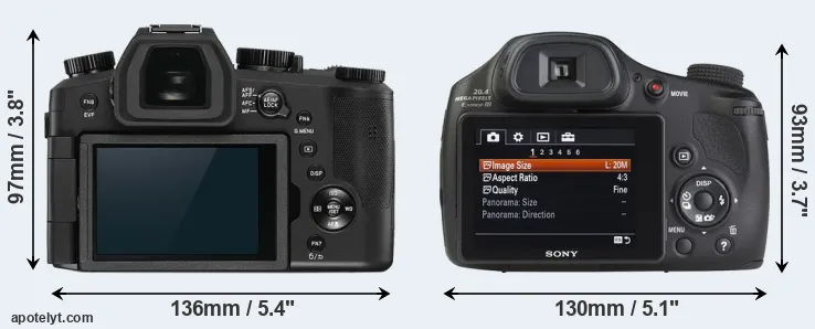 Comparison V-LUX 5 or HX350 rear