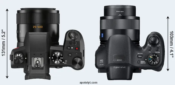 Compare V-LUX 5 versus HX350 top