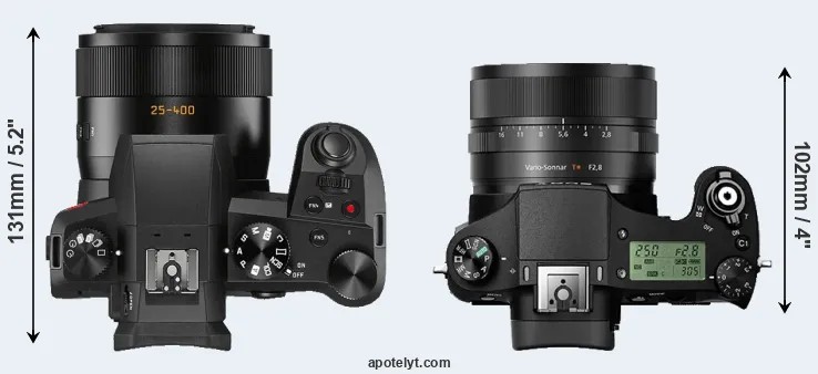 Compare V-LUX 5 versus RX10 II top