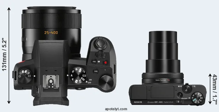 Compare V-LUX 5 versus RX100 VII top