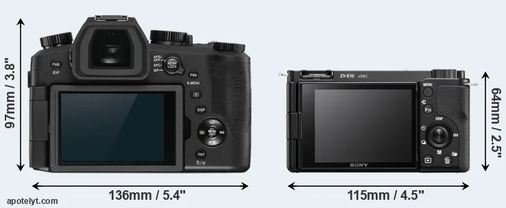 Comparison V-LUX 5 or ZV-E10 rear
