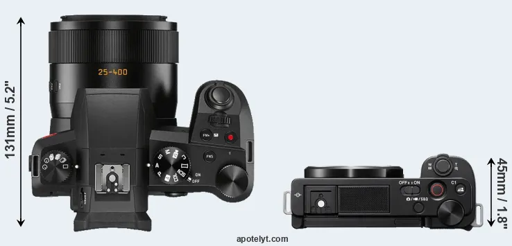 Compare V-LUX 5 versus ZV-E10 top