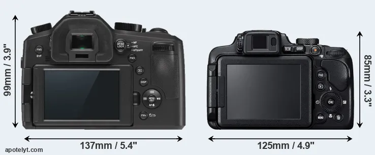 Comparison V-LUX Typ 114 or B700 rear
