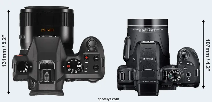 Compare V-LUX Typ 114 versus B700 top