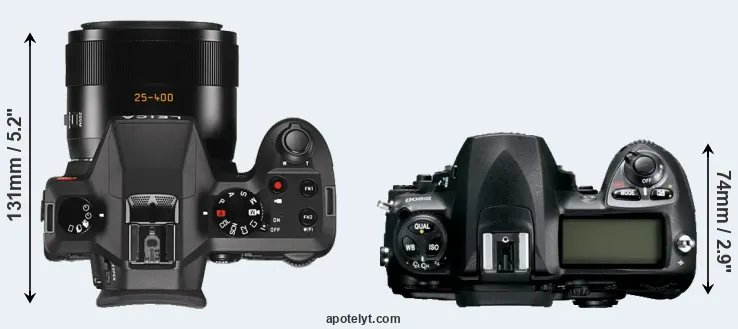 Compare V-LUX Typ 114 versus D200 top