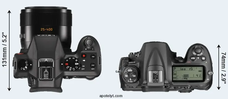 Compare V-LUX Typ 114 versus D300 top
