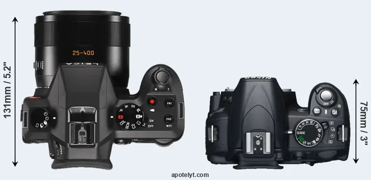 Compare V-LUX Typ 114 versus D3100 top