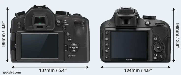 Comparison V-LUX Typ 114 or D3300 rear