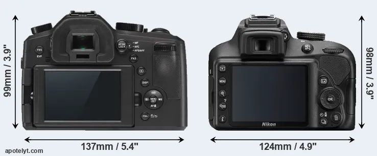 Comparison V-LUX Typ 114 or D3400 rear