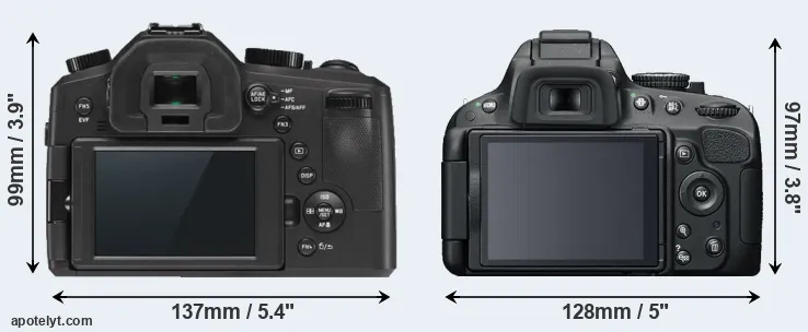 Comparison V-LUX Typ 114 or D5100 rear