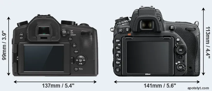 Comparison V-LUX Typ 114 or D750 rear