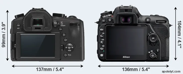 Comparison V-LUX Typ 114 or D7500 rear